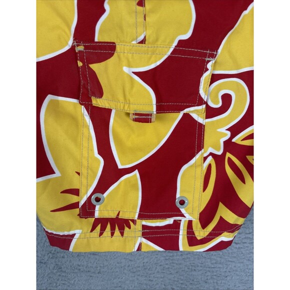 Abercrombie & Fitch Red Yellow Floral Swim Shorts Trunks Mens Size 30 - Picture 9 of 9